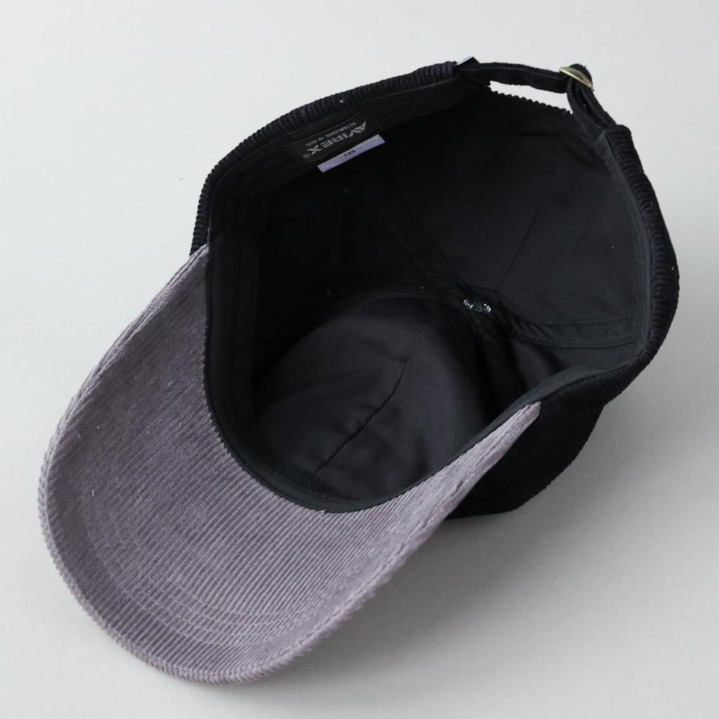 AVIREX Corduroy Military Low Military Baseball Black Cap, Cap, Men's, Fall/Winter, AIRFORCES,
