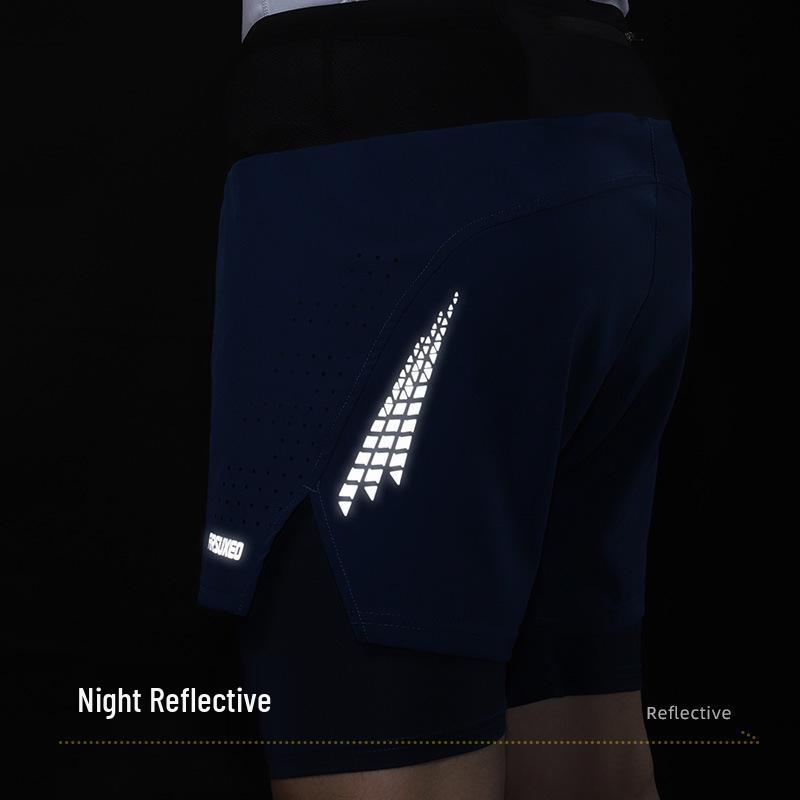 Men's Quick-Dry Breathable Outdoor Running Shorts with Multifunctional Pockets, Loose Fit, Anti-Exposure Design