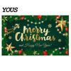 Decorative Holiday Fabric Christmas Banner, 71x43 Inches Santa Sleigh Reindeer Snowman Backdrop for Winter Wonderland Easy Install Door Banner