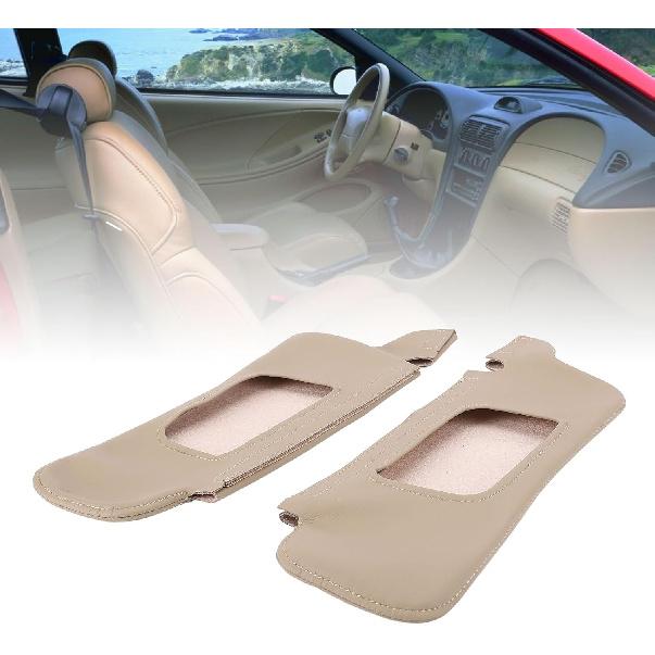 Asixxsix Sonnenschutzblende Abdeckung Schutz für 1994 bis 2004, PU-Leder Sonnenschutzblende Ersatzabdeckung Haut, Linke Fahrer- und Rechte Beifahrerseite Sonnenschutzblende