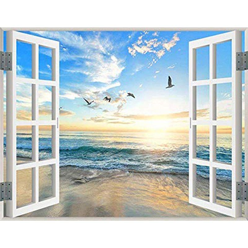 

5d алмазний живопис повне свердло кругле вікно декорації стрази алмазна вишивка розпродаж мозаїка домашній декор Full Round 40x50CM