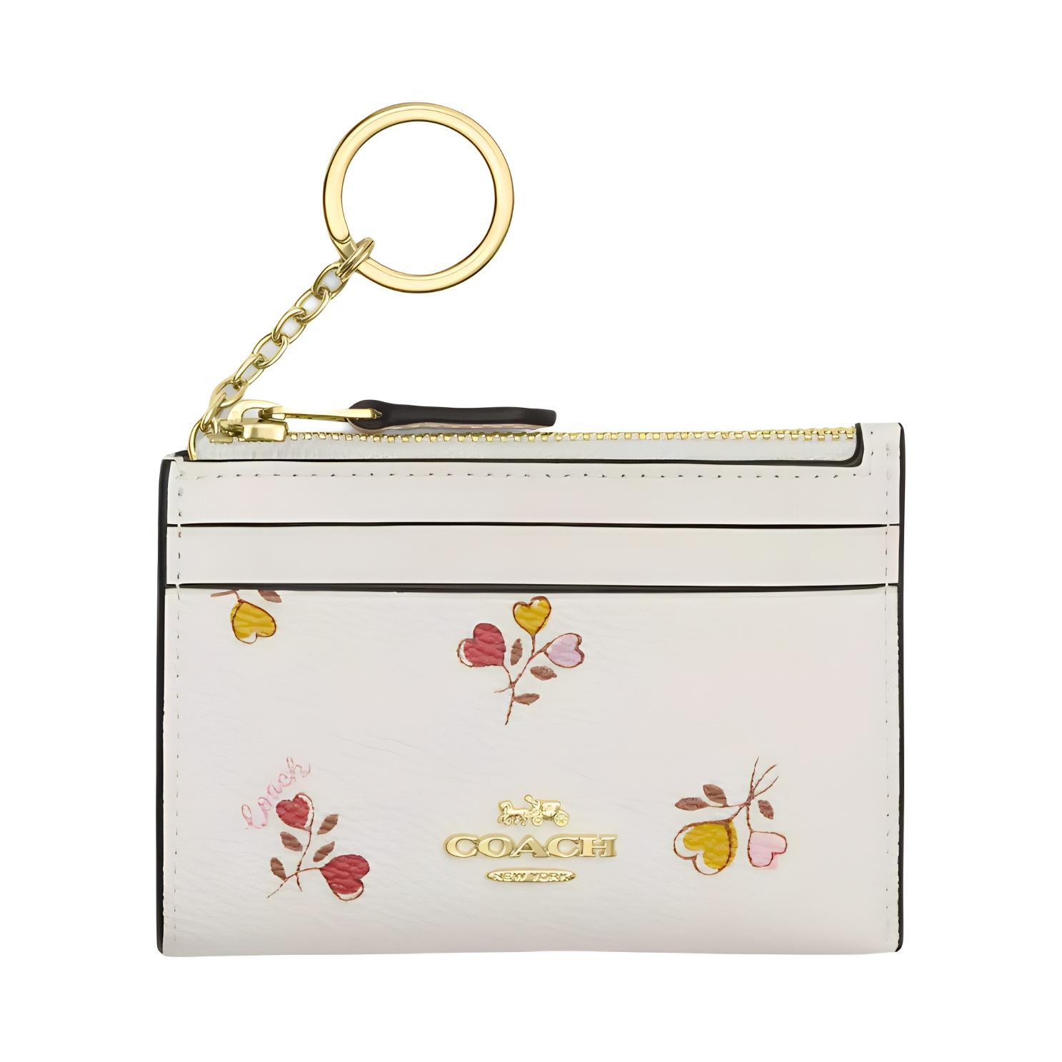 

Новый тонкий чехол для ID COACH из канвы с покрытием, мини-картхолдер, женский, золото и мел, многоцветный CW967-IMCAH 10.9*1.3*7.6CM