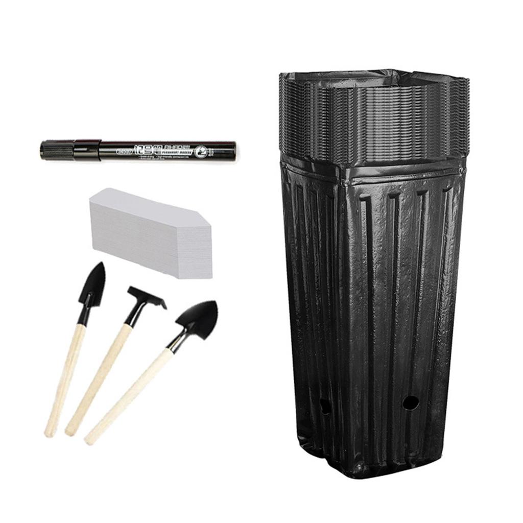 20 Stück Hohe Quadratische Anzuchtbecher Kunststoff Tiefe Anzuchttöpfe Atmungsaktives Design für Gartenbaum Umpflanzen