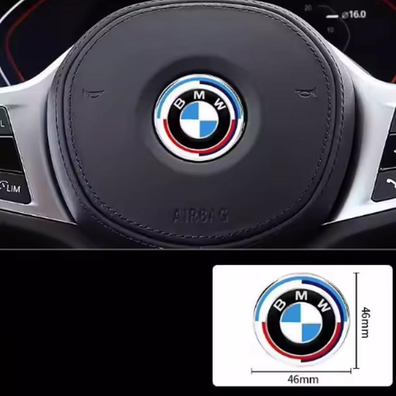 KYLZ4 1PCS 45mm Car Steering Wheel Badge Emblem Sticker Auto-Styling For BMW M3 M4 M5 E36 E39 E87 E90 E53 F07 F34 F44 G20 G30 FXPT-BMW