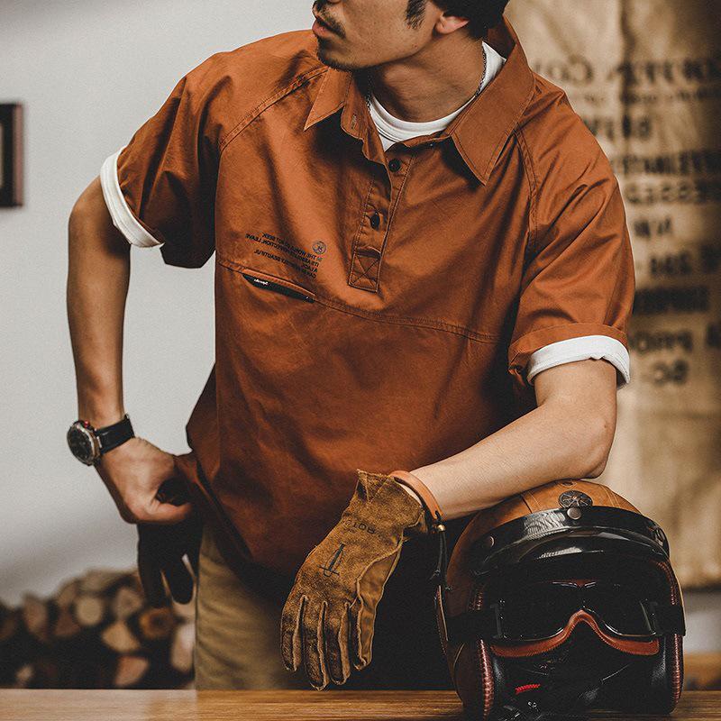 Men's Retro Short-Sleeve Casual Summer Workwear Shirt