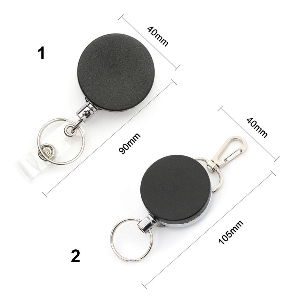 4cm ID Badge Holder Retractable Carabiner Clip Anti-Lost Anti-Lost Key Ring