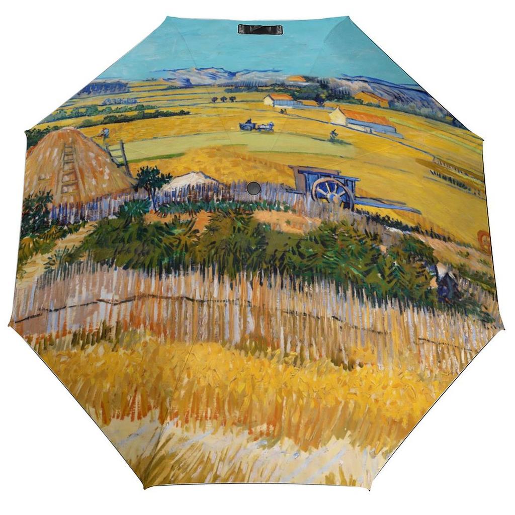 Vincent Van Gogh Paraply Landskapsmönster Sol Anti-UV Paraply Stark Mode Automatiskt Utomhus Målningsparaply