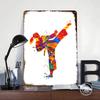 Watercolor Taekwondo Metal Poster Customized Wall Art Retro Vintage Tinplate Signs for Man Cave Bedroom Decoration Gaming House