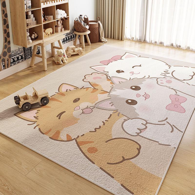 Cartoon Living Room Rug Non-slip Bed Blanket for Domestic Bedrooms Children's Room Covered with Crystal Velvet Carpet