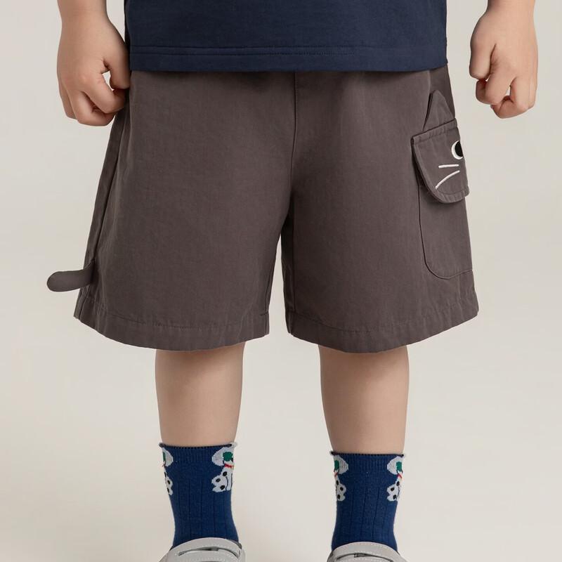 Boy s Cat Embroidered Pocket Casual Summer Shorts 110 cm