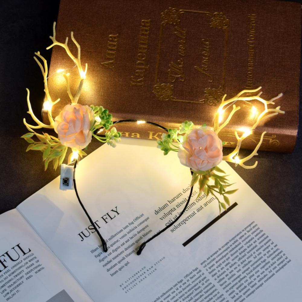 Svítící čelenka Čelenka Čelenka do uší kočky z liščí kožešiny