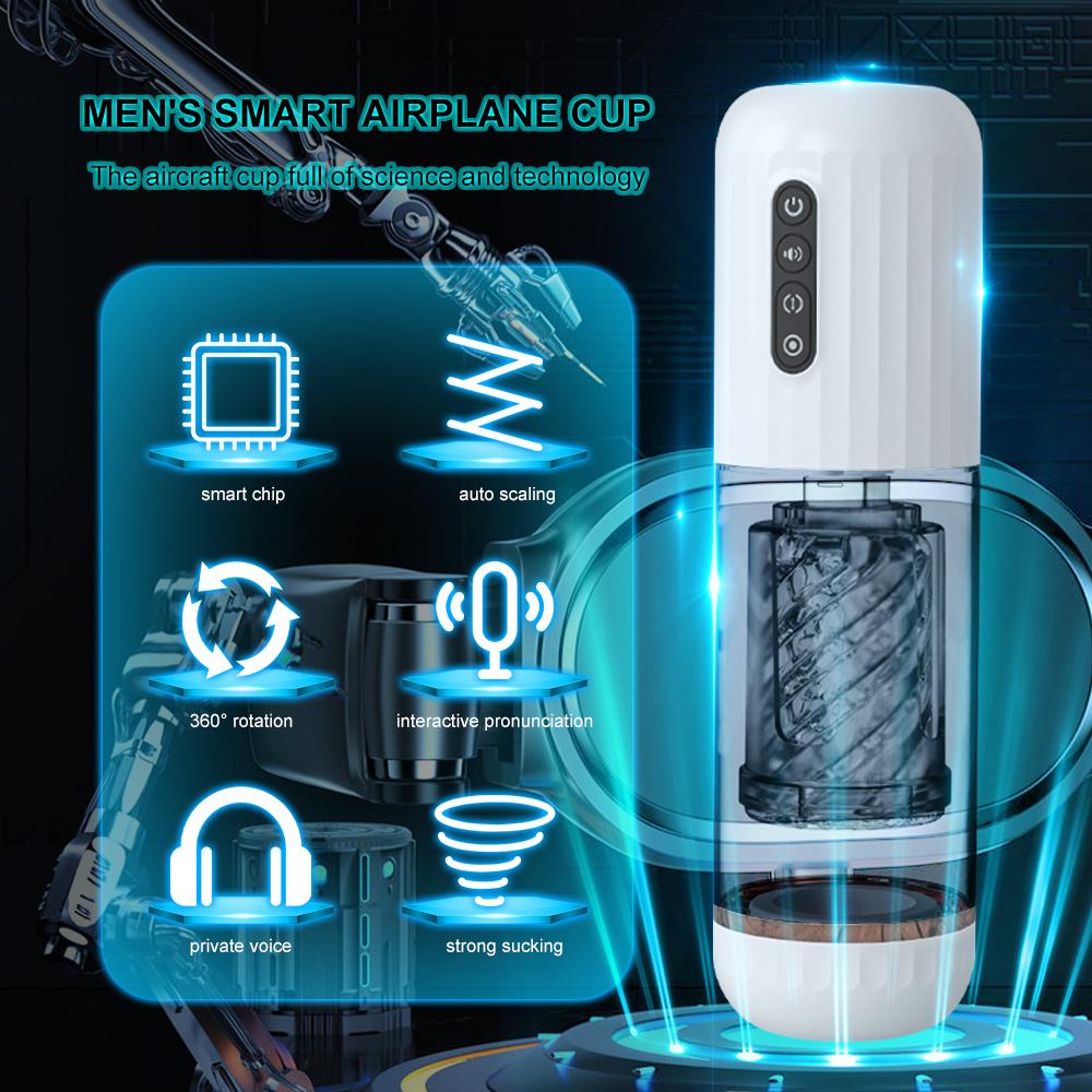 Automatic Male Masturbator Cup Sucking Vibration Blowjob Masturbation Telescopic Rotation Vagina Pocket Adults Sex Toys For Man