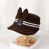 Couple sunscreen versatile face cute rabbit ears striped baseball cap men's and women's sunshade duck tongue navy hat