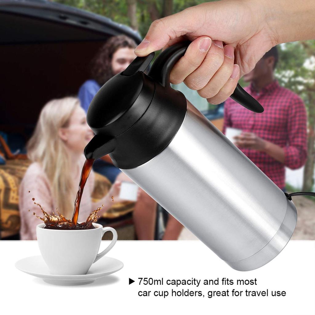 Car Electric Water Keeps Hot for Car Outdoor Long Distance 750ml Kettle, In-Car Heater, Water, Coffee, Tea, Camping, Activities, Travel,