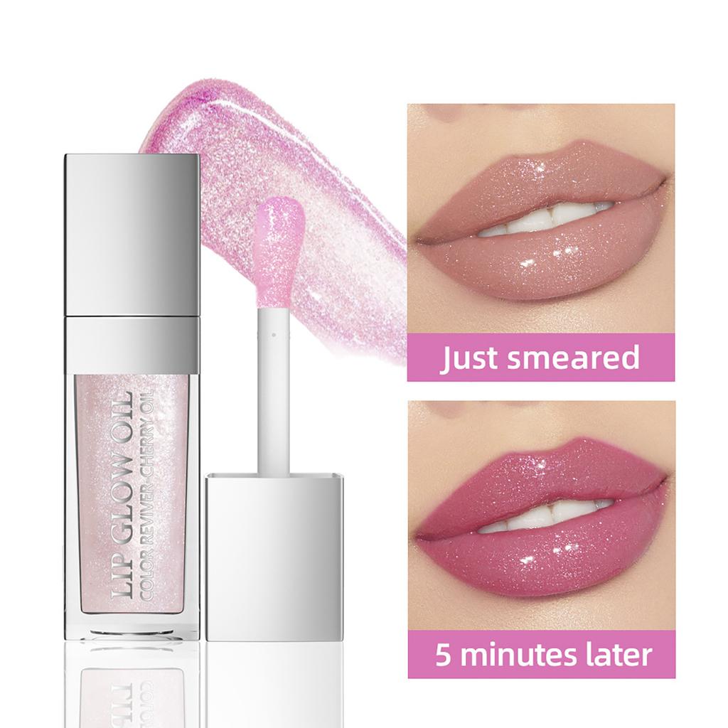Hydrating Lip Oil, Moisturizing Lip Oil Gloss Transparent Lip Oil Tinted Non-Sticky Nourishing Long Lasting Repairing Lip Lines Lip Care