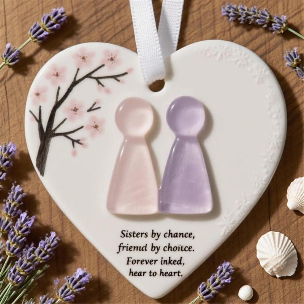 Cross-Border Friendship Sea Glass Heart Ornament