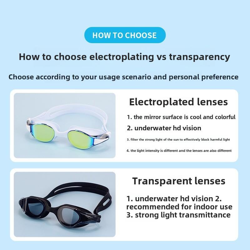 Racing Goggles Adult Men's and Women's Competition Training Professional Electroplated Anti UV and Anti Fog Swimming Goggles