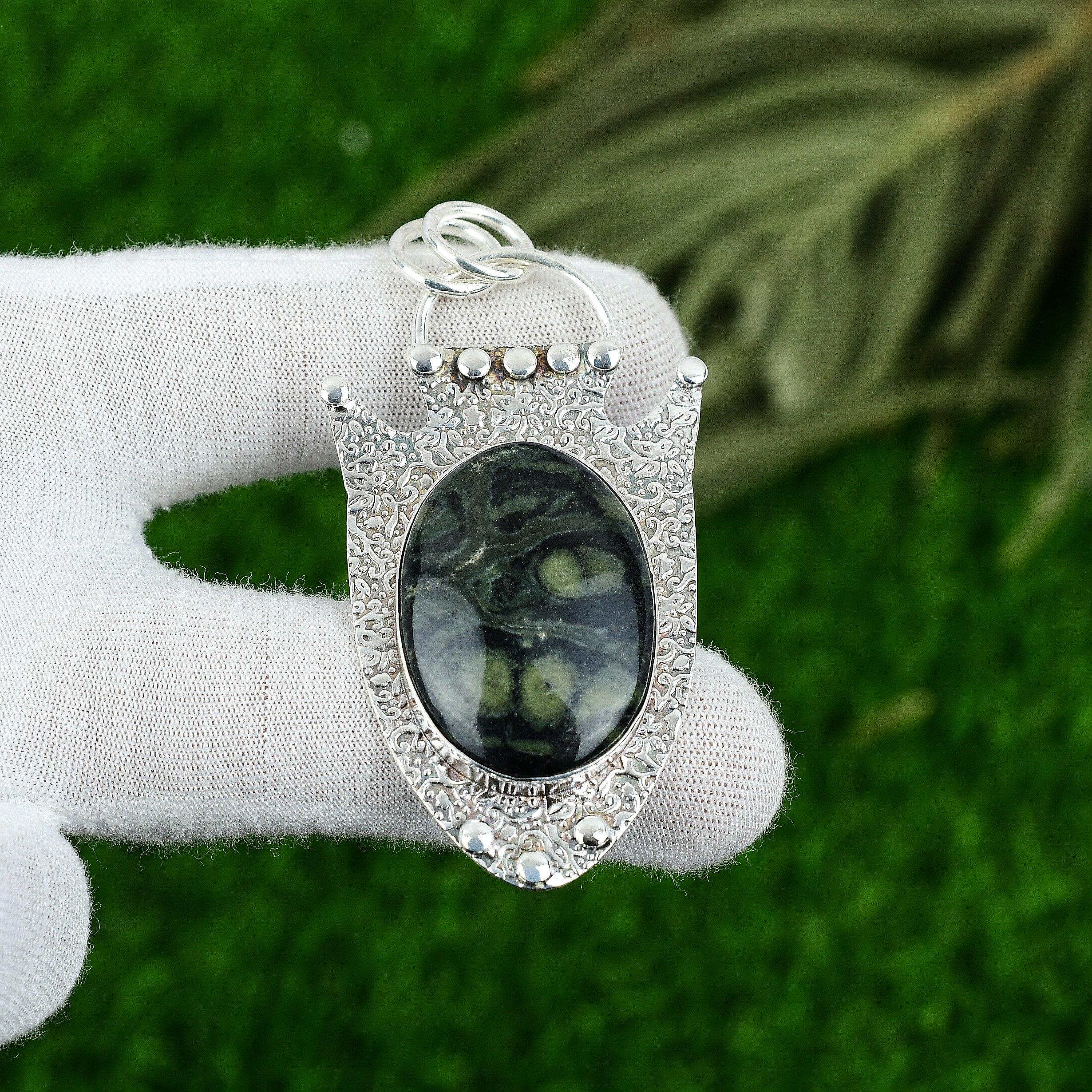 Mothers day Sale 925 Sterling Silver Natural Kambaba Jasper Wife Pendant Jewelry