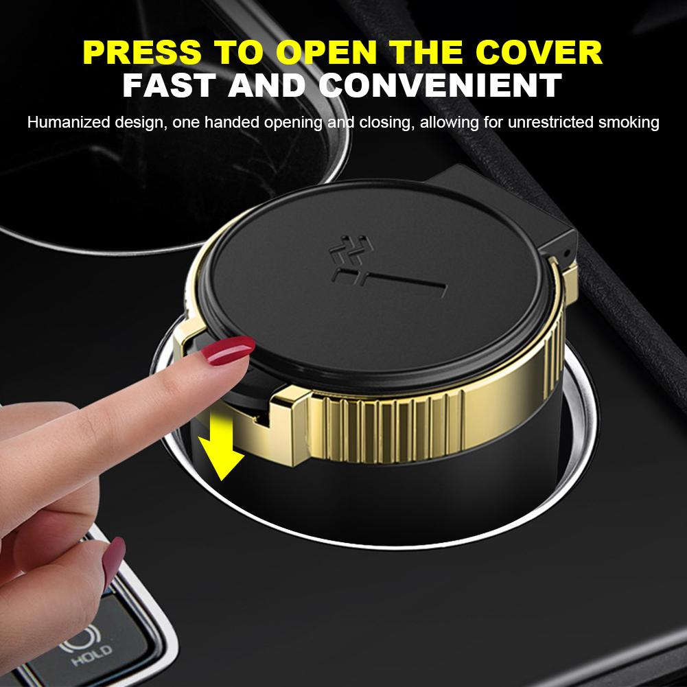 Car Ashtray Garbage with Lid Car Cigarette Ashtray LED Light Ash Tray Container Detachable Smoke Cup Holder Interior Accessories