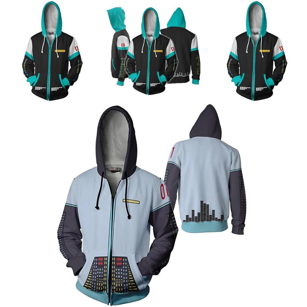 Cozy Anime Hatsune Miku Vocaloid Hoodie With Vibrant 3d Graphic Design For Comfort