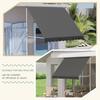 YODOLLA Retractable Manual Awning 2x1.2m - UV Resistant, Easy Installation, Stable Aluminum Frame - Dark Grey