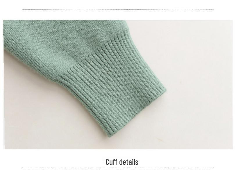 Autumn Winter Fleece Knit Top for Middle-Aged and Elderly Women - Thick Sweater Base Layer