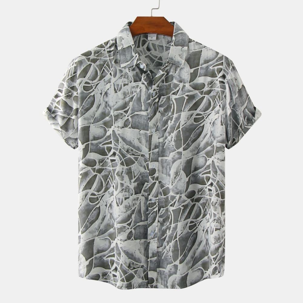 Summer Hawaiian Short Sleeve Printed Vintage Shirt Men's Loose And Breathable Oversized Clothing Luxury Y2k Normal Shirt