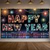 Eve Banner Polyester Material Happy New Year Banner Event Banner City Night Theme For Indoor Decoration Holiday Use Office Party