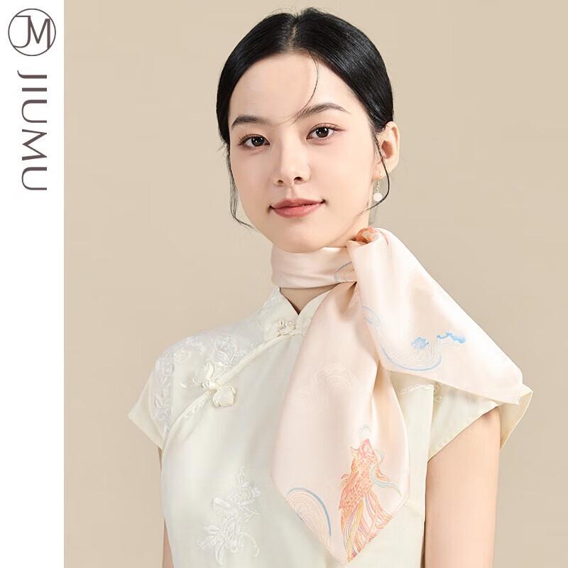 JIUMU Women's Dream Carp Mulberry Silk Scarf Shawl