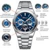 Men's Watches Classic Multifunctional Chronograph Sports Watch Top Luxury Stainless Steel Waterproof Luminous Quartz Wristwatch
