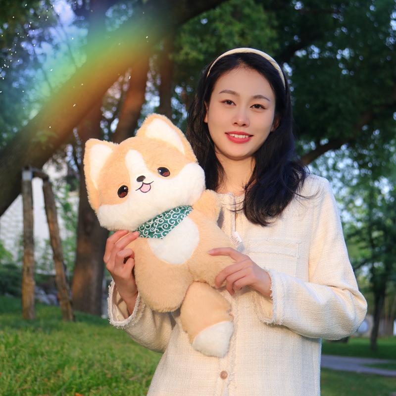 

Cute dog Husky Shiba Inu doll plush toy side animal doll children s soothing rag doll birthday gift 40cm（0.35kg）