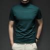 Cross-border Summer Solid Color Short-sleeved Fashion Bottoming Shirt Men's Tight Turtleneck T-shirt