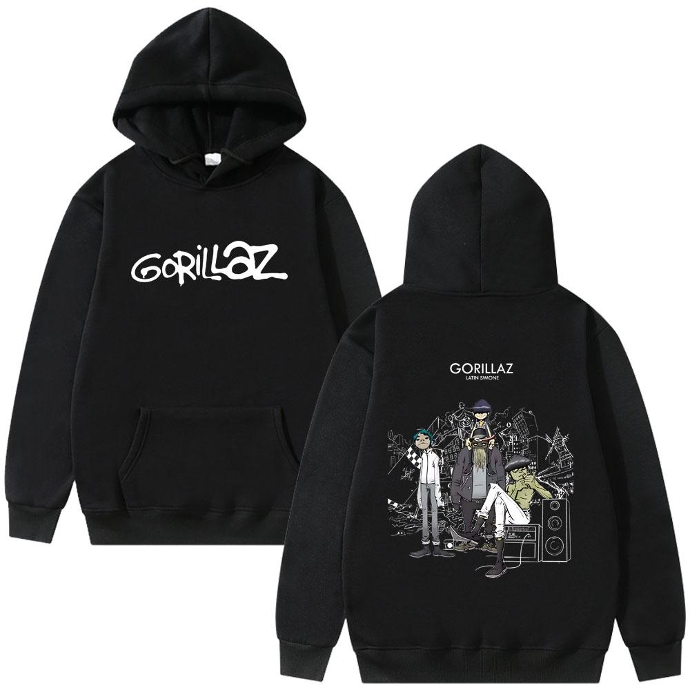 Alternative Rock Band Gorillaz Hoodie Men Women Hip Hop Fashion Oversized Pullover Hoodies Male Vintage Hooded