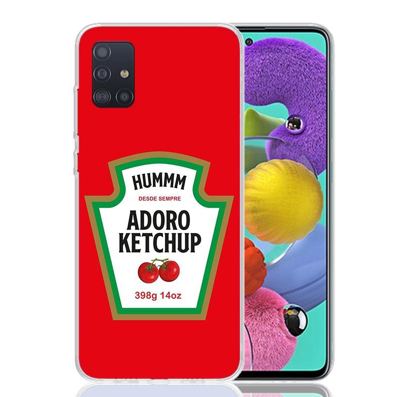 Lamb Heinz Tomato Ketchup Phone Case for Samsung Galaxy A52 A51 A50S A12 A22 A32 A72 A10S A30S A31 A71 Note 20 Ultra 10 Plus S10