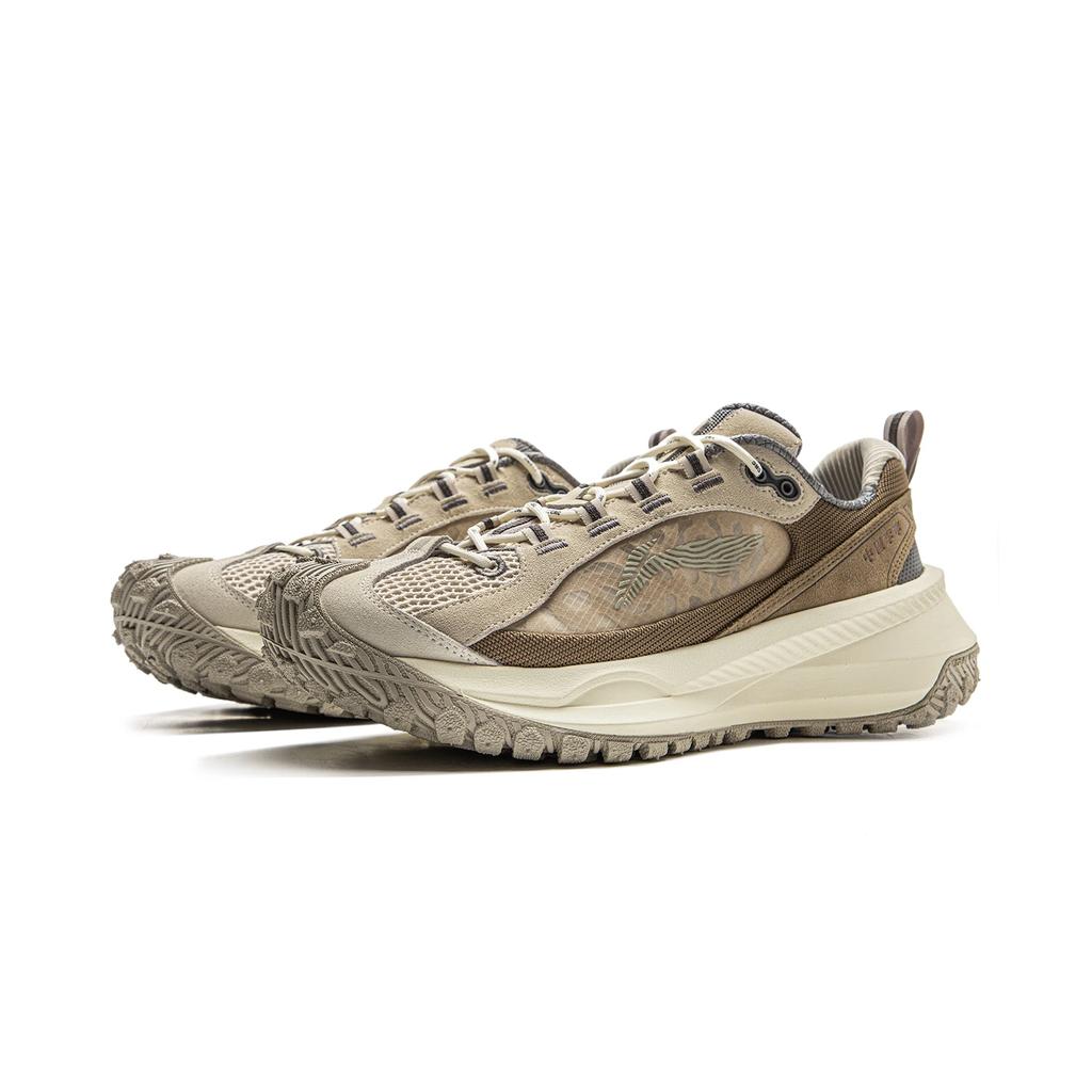 Li Ning Youxia Sports Versátil Antiderrapante Resistente ao Desgaste Cano Baixo Sapatos Casuais Unissex Casuais Cinza Marrom AZGV051-2
