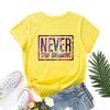 Inspirational Letter Print Cotton Loose Round Neck Short Sleeved Women's T-shirts