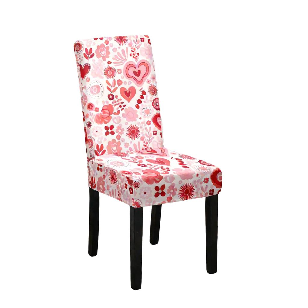 Valentine's Day Chair Covers, Elastic -shaped Polka Dot Chair Covers, Suitable For Kitchens, Hotels, And Banquet Halls.