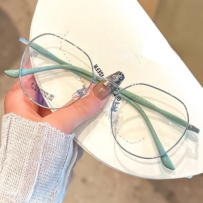 Oversized Round Frame Myopia Eyeglasses Fashion High Definition Near Sight Goggle Blue Light Blocking Eyewear 0-1.0-1.5-2.0-4.0