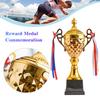 Gold Trophy Cup Height 33cm Football Trophy Competition Trophy Metal Sports Trophy Award Trophy for Winner Kids and Adults