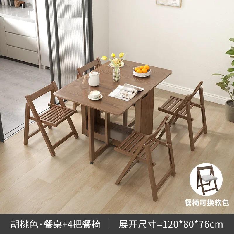 For Folding Dining Table Set 6 Chairs Luxury Modern Space Savers Minimalist Dining Table Nordic Table À Manger Kitchen Furniture