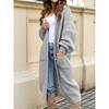 Large-sized Knitted Sweater, Autumn and Winter New Style Loose Pocket Solid Color Long Cardigan for Women