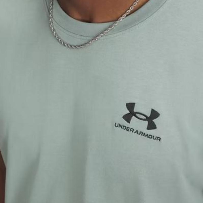 Under Armour Embroidered Heavyweight Comfortable Solid Color Simple Fashion Logo Versatile Short Sleeve T-Shirt Men T-Shirts Blue 1373997-348