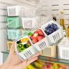 2 Piece Drainable Spices Fresh Keep Storage Box Detachable Refrigerator Fruit Organizer Picnic