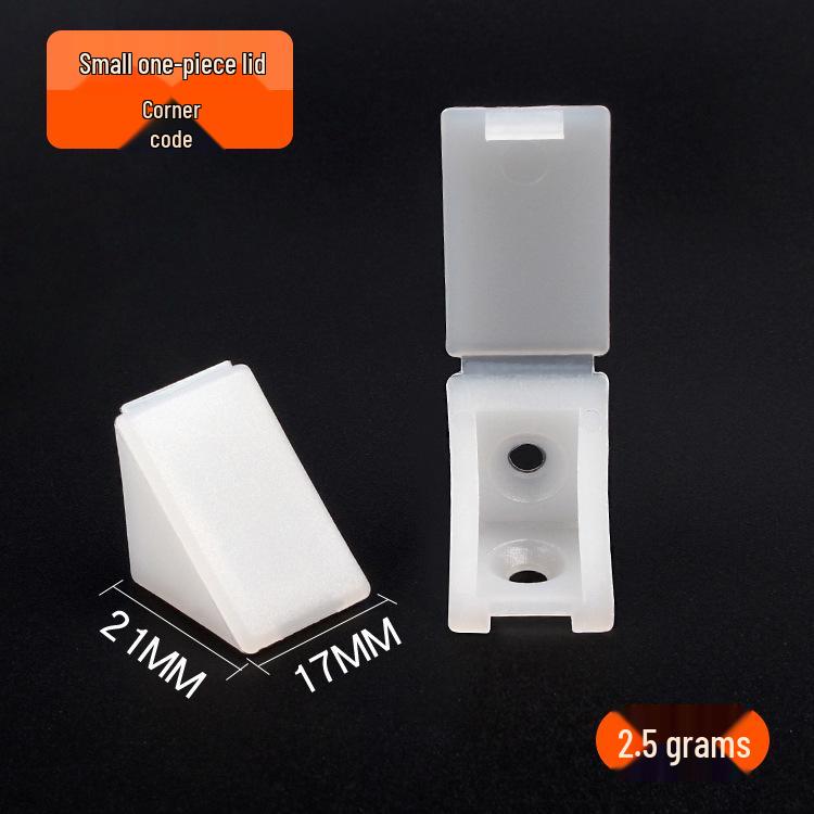 Thickened White Nylon Corner Bracket, L-Shaped 90 Degree, Triangular with Cover for Furniture Cabinet Connector
