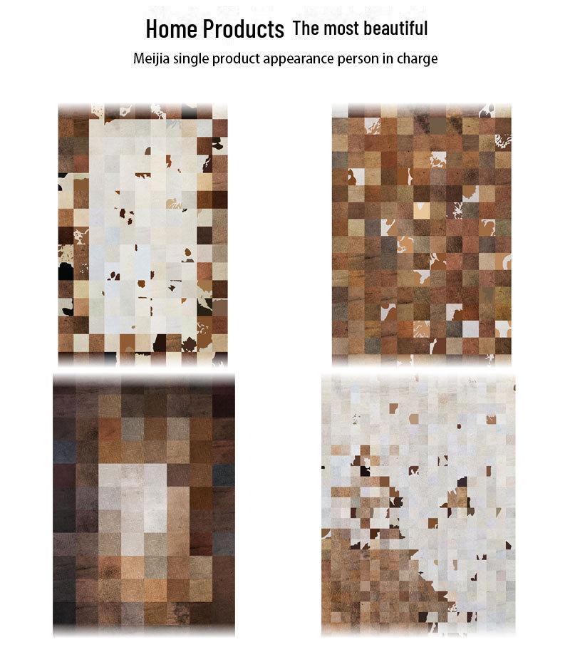 Wear-Resistant Nordic Imitation Cowhide Carpet for Living Room or Bedroom