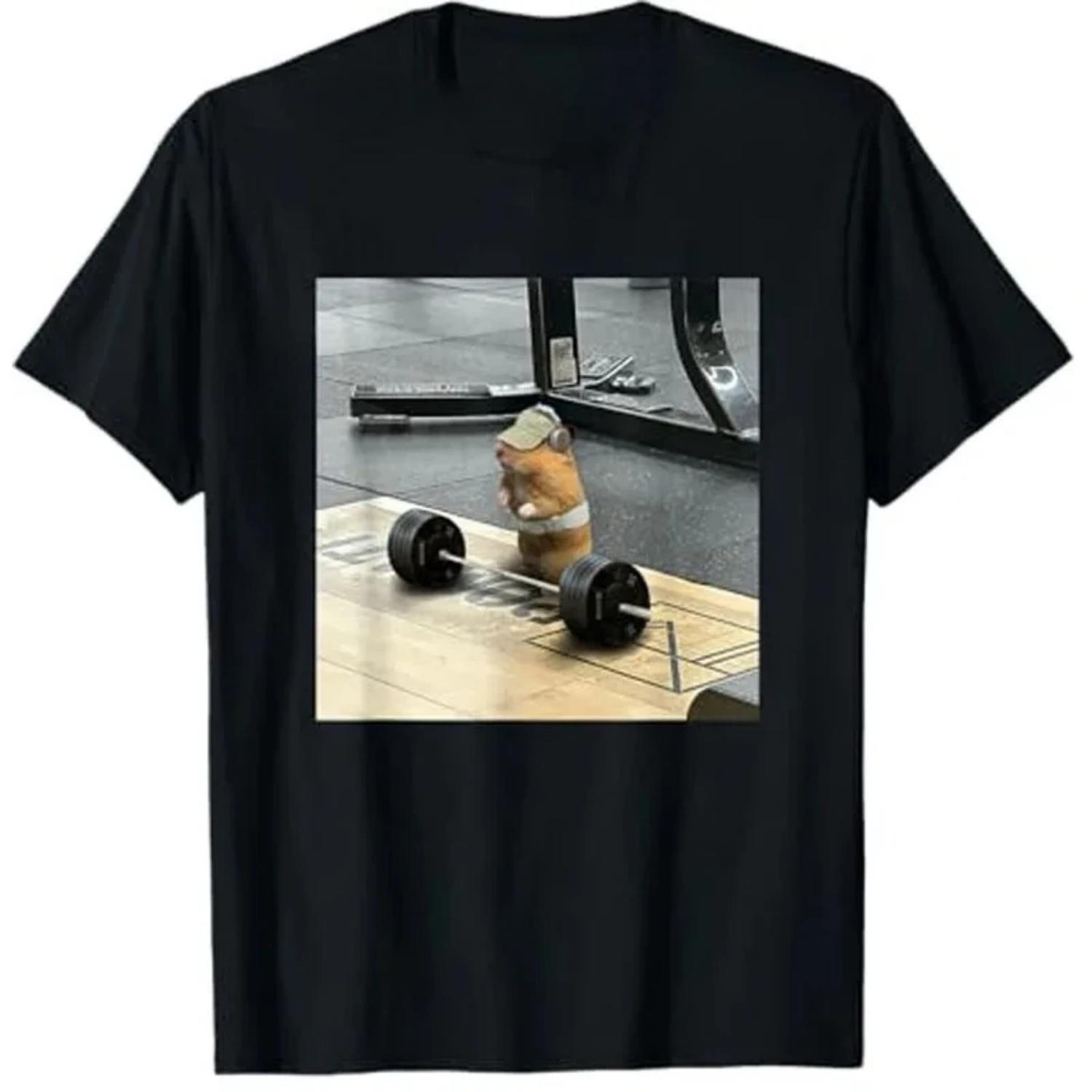 

Hamsters Deadlift Training Weightlifting Funny T-Shirt Fitness Exercise Graphic Print Y2k Women Streetwear Tops Summer Clothing S чёрный