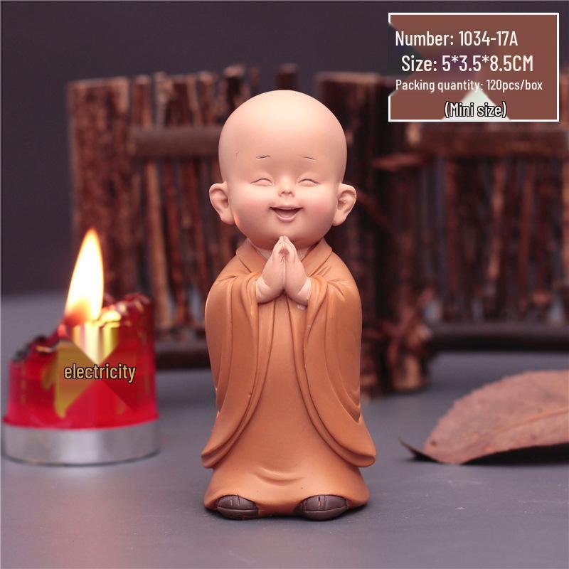 

Huineng Little Monk Car Ornament - Mini Resin Gift for Boyfriend