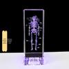 3D Carved Skeleton Brain Model Ornament - White Crystal Souvenir for Medical Students and Doctors