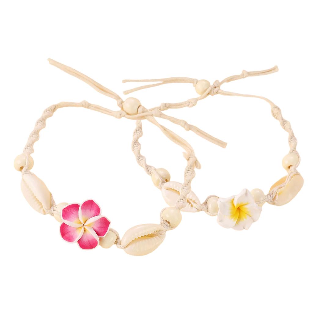 Unverwechselbares gewebtes Strandfußkettchen mit floralem Anhänger Stilvolles verstellbares Baumwollseil Fußkettchen Schmuck für Frauen Mädchen