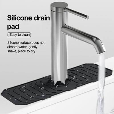 Kitchen Sink Splash Guard Faucet Mat Soft Flexible Simple Installation Quick Dry Countertop Faucet Mat Sink Drip Catcher Tray